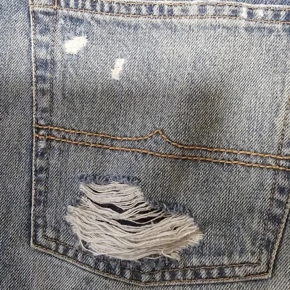 Ralph Lauren Denim & Supply Tillary Blue Denim Mini Skirt Distressed Size 30 - Picture 4 of 12